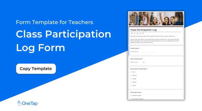 Class Participation Log Form Template