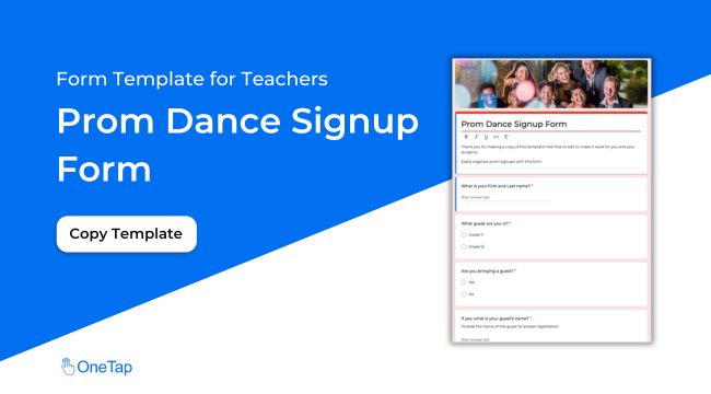 Prom Dance Night Signup Form Template