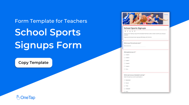 School Sports Signups Form Template