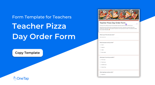 Teacher Pizza Day Order Form Template