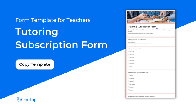 tutoring subscription form template